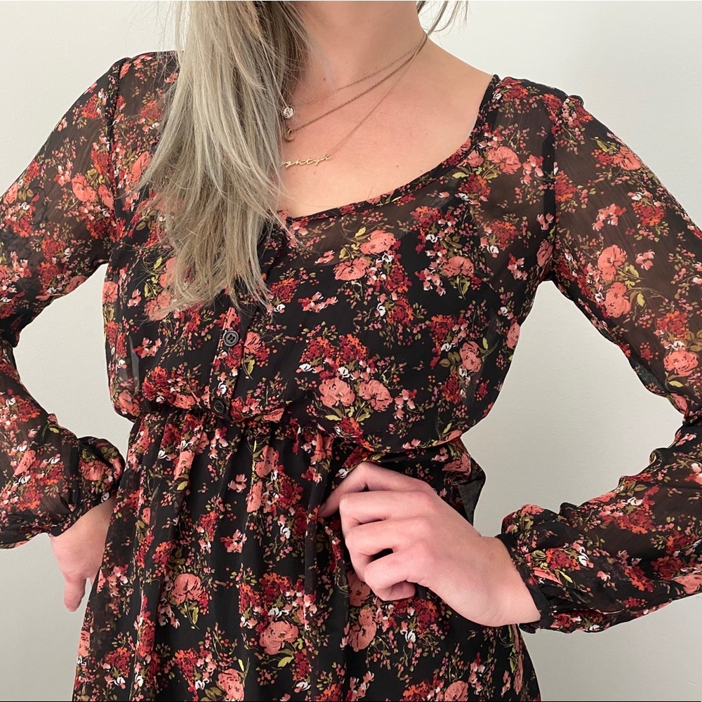 Floral Chiffon H/L Dress